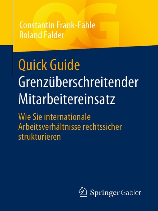 Title details for Quick Guide Grenzüberschreitender Mitarbeitereinsatz by Constantin Frank-Fahle - Available